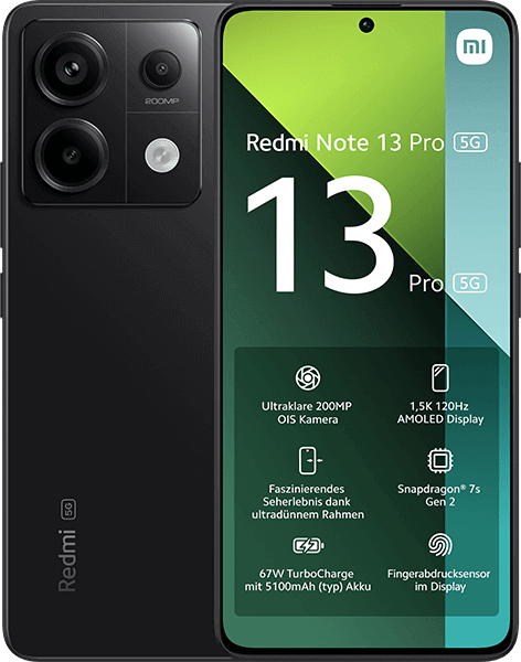 Xiaomi Redmi Note 13 Pro 5G Midnight Black